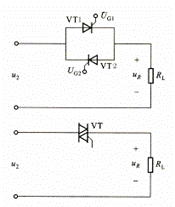 图3为单相交流调压电阻负载电路