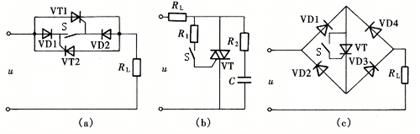 图2 晶闸管交流开关的几种基本形式